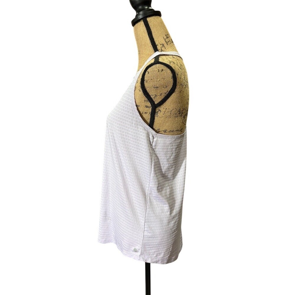 Apana Tank Top Womens Size M Light Lavender Textured Stripe Racerback Yoga - Picture 6 of 9